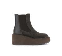 CAFèNOIR - Stiefeletten aus Wildleder und Leder mit Gummizug für Damen, T Moro, 37 EU