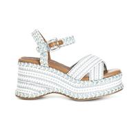 CAFèNOIR - Stoff-Keilsandalen, Für Frauen, Farbe Blau, Größe 40