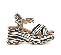 CAFèNOIR - Stoff-Keilsandalen, Für Frauen, Farbe Schwarz, Größe 37