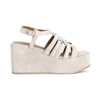 CAFèNOIR - Wildleder-Keilsandalen Mit Käfigmuster, Für Frauen, Farbe Beige, Größe 36