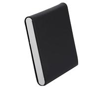 Cafopgrill Leder Zigarettenetui, PU Leder Metall Hold 10 Zigarettenspitze Aufbewahrungskoffer Leichte Box Halter Metall Edelstahl Slim Box(schwarz)