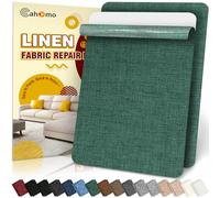 Cahomo Flicken Selbstklebend Stoff, Leinenstoff Patches Stoffflicken Selbstklebend, 20x30 cm 2 Stück Leinen Reparatur Patches für Sofa, Autositze, Bootssitze, Bürostuhl, Vorhang - Grün