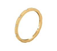 Fingerring CAÏ "925 Silber vergoldet mit Zirkonia Stacking" Gr. 15,5, gelb, Fingerringe, Damen, 048 (15,3), Silber 925 (Sterlingsilber) (44040315-15,5) gelb
