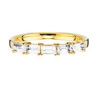 Fingerring CAÏ "925/- Sterling Silber vergoldet Weißtopas" Gr. 16,5, gelb, Fingerringe, Damen, 052 (16,6), 0,64, Silber 925 (Sterlingsilber), Fingerring (43693640-16,5) gelb