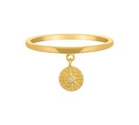 cai Damen Ring 925/- Sterling Silber Gesandet/Glanz Zirkonia gelb 274270233