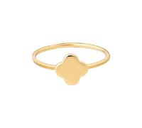 Fingerring CAÏ "925 Sterling Silber gelb vergoldet Clover Kleeblatt" Gr. 18,5, gelb, Fingerringe, Damen, 058 (18,5), Silber 925 (Sterlingsilber), Fingerring (94483659-18,5) gelb