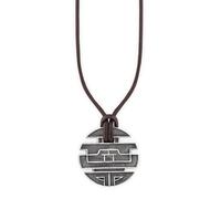 CAÏ Anhänger mit Kette »925/- Sterling Silber oxidiert Münze«, Silbergrau