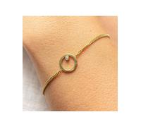Armband 925 Sterling Silber gelb vergoldet Zirkonia Kreis 41178865959006