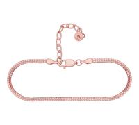 Fußkette CAÏ "925/- Sterling Silber rosé vergoldet Venezianer Kette zweireihig", rot, Fußketten, Damen, 22+3cm, Silber 925 (Sterlingsilber), glänzend, Fußkette (60935302-0)