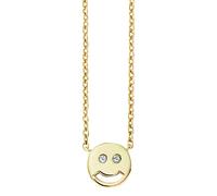 Collier 925/- Sterling Silber vergoldet Zirkonia Smile 41183973146718