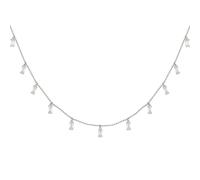 Kette mit Anhänger CAÏ "925/- Sterling Silber rhodiniert Anhänger Zirkonia Baguette", weiß, Halsketten, Damen, 40 + 5cm, Silber 925 (Sterlingsilber), L: 45cm B: 1.0mm, glänzend, B:1.0mm (56678844-0) w