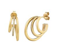 Creole 925 Silber vergoldet Triple Design mit Zirkonia 41185105739870