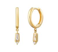 Creole 925 Sterling Silber gelb vergoldet mit Zirkonia Anhänger 41185085587550