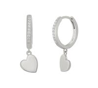 Creole 925 Sterling Silber rhodiniert Herz Zirkonia 41184873513054