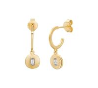 Cai Creole 925 Sterling Silber Gelb Vergoldet Boho Zirkonia Anhänger 925/- Sterling Silber Zirkonia 2,7Cm Glänzend