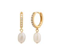 Cai Creole 925/- Sterling Silber Zirkonia Weiß 2,3Cm Gesandet / Glanz