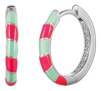 caï Creolen 925er Silber, Emaille silber Damen