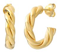 Creole 925 Sterling Silber vergoldet twisted medium 41185161117790