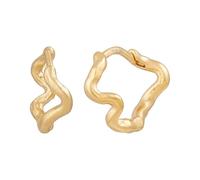 Paar Creolen CAÏ "925 Silber vergoldet wellig organisch", gelb, Ohrringe, Damen, one-size, Silber 925 (Sterlingsilber) (82721465-0) gelb