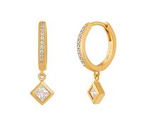 caï Creole 925/- Sterling Silber Zirkonia gelb vergoldet Damen