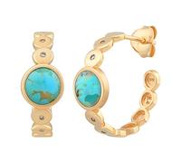 cai Damen Ohrringe 925/- Sterling Silber 2,0cm Gesandet/Glanz Türkis gelb 274210090V