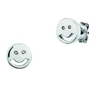 CAÏ Ohrstecker »925/- Sterling Silber rhodiniert Emoji«, weiß
