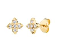 cai Damen Ohrstecker 925/- Sterling Silber 1,2cm Glänzend Zirkonia gelb 301220109V