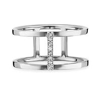 cai Damen Ring 925/- Sterling Silber rhodiniert Topas weiß 0,036ct 132270536