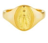 Fingerring CAÏ "925 Silber vergoldet Madonna Siegelring" Gr. 18, gelb, Fingerringe, Damen, 056 (17,8), Silber 925 (Sterlingsilber), Fingerring (76167356-18)