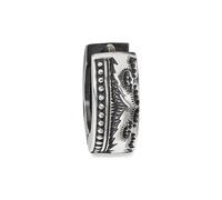 CAÏ Paar Creolen »925/-Sterling Silber rhodiniert oxidiert«, Rockabilly-Design