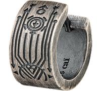 Single Creole 925 Silber matt oxidiert Tattoo Motiv 41185154007134