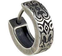 Single Creole 925 Sterling Silber rhodiniert matt oxidiert 41183803146334