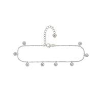 CAÏ Fußkette »925/- Sterling Silber rhodiniert Anhänger rund Zir«, Fußkette