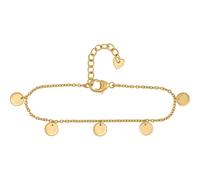 CAÏ Fußkettchen »925/- Sterling Silber rhodiniert Plättchen Boho«, gelb