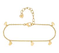 Armband CAÏ "925 Silber vergoldet Anhänger Herzen", gelb, Armbänder, Damen, 15 + 4cm, Silber 925 (Sterlingsilber), glänzend (94986726-0) gelb