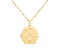 cai Halskette 925 Sterling Silber Topas Tattoo Motiv Hexagon Einheitsgröße