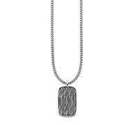 Kette mit Anhänger CAÏ "925/- Sterling Silber rhodiniert Wellen", silber (silbergrau), Halsketten, Herren, 60cm, Silber 925 (Sterlingsilber), L: 60cm B: 15.0mm, glänzend, B:15.0mm (52568835-0) silberg