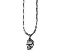 cai Herren Anhänger mit Kette Totenkopf 925/- Sterling Silber 60cm Matt ohne Stein weiß 132250567-60