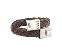 cai Herren Armband Lederarmband geflochten braun 21cm Edelstahl 21cm ohne Stein braun 029060010-21
