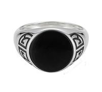 cai Herren Ring 925/- Sterling Silber Glänzend Onyx weiß 274270121