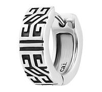 cai Herren Single Creole 925/- Sterling Silber 1,4cm Matt/Glanz weiß 132210514