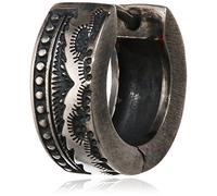 cai Herren Single Creole 925/- Sterling Silber 1,4cm oxidiert ohne Stein Silbergrau 132210502