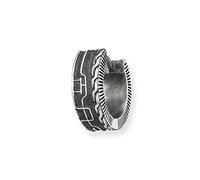 cai Herren Single-Ohrring 925/- Sterling Silber 1,3cm oxidiert ohne Stein weiß 132210507