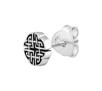 cai Herren Single Ohrstecker 925/- Sterling Silber 0,7cm oxidiert ohne Stein grau 274220236