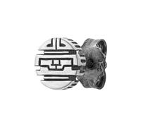cai Herren Single Ohrstecker 925/- Sterling Silber 0,7cm oxidiert ohne Stein weiß 132210506