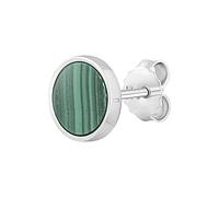 cai Herren Single-Ohrstecker 925/- Sterling Silber 0,9cm Glänzend Malachit weiß 132220563