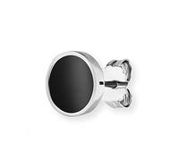 cai Herren Single-Ohrstecker 925/- Sterling Silber 0,9cm Glänzend Onyx weiß 0,200ct 132210511