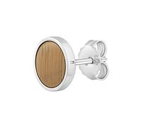 cai Herren Single-Ohrstecker 925/- Sterling Silber 0,9cm Glänzend Tigerauge weiß 132220564