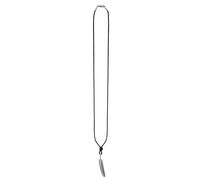 CAÏ Anhänger mit Kette »925/- Sterling Silber Feder Lederkette«, Silbergrau