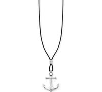 CAÏ Anhänger mit Kette »925/- Sterling Silber Anker Lederkette«, Silbergrau